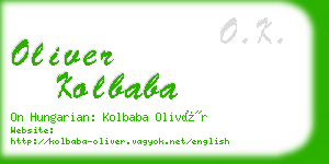 oliver kolbaba business card